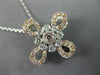 1.05CT WHITE & PINK DIAMOND 14KT WHITE & ROSE GOLD 3D FLOWER BY THE YARD PENDANT