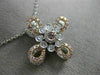 1.05CT WHITE & PINK DIAMOND 14KT WHITE & ROSE GOLD 3D FLOWER BY THE YARD PENDANT