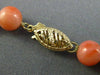 ANTIQUE LONG 14KT YELLOW GOLD BEAD 3D AAA PINK CORAL FILIGREE NECKLACE #25473