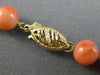 ANTIQUE LONG 14KT YELLOW GOLD BEAD 3D AAA PINK CORAL FILIGREE NECKLACE #25473
