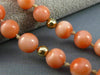 ANTIQUE LONG 14KT YELLOW GOLD BEAD 3D AAA PINK CORAL FILIGREE NECKLACE #25473
