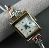 ANTIQUE .58CT OLD MINE DIAMOND AAA RUBY 14K WHITE & ROSE GOLD BLOVA WATCH #22618