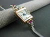 ANTIQUE .58CT OLD MINE DIAMOND AAA RUBY 14K WHITE & ROSE GOLD BLOVA WATCH #22618