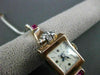 ANTIQUE .58CT OLD MINE DIAMOND AAA RUBY 14K WHITE & ROSE GOLD BLOVA WATCH #22618