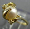 ESTATE .07CT DIAMOND & AAA SOUTH SEA PEARL 14K YELLOW GOLD 3D BIRD NEST FUN RING