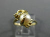 ESTATE .07CT DIAMOND & AAA SOUTH SEA PEARL 14K YELLOW GOLD 3D BIRD NEST FUN RING