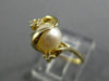 ESTATE .07CT DIAMOND & AAA SOUTH SEA PEARL 14K YELLOW GOLD 3D BIRD NEST FUN RING