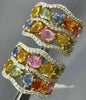 LARGE 10.39CT DIAMOND & MULTI GEM 14KT YELLOW GOLD MULTI SHAPE CLIP ON EARRINGS