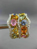 LARGE 10.39CT DIAMOND & MULTI GEM 14KT YELLOW GOLD MULTI SHAPE CLIP ON EARRINGS