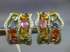 LARGE 10.39CT DIAMOND & MULTI GEM 14KT YELLOW GOLD MULTI SHAPE CLIP ON EARRINGS