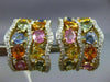 LARGE 10.39CT DIAMOND & MULTI GEM 14KT YELLOW GOLD MULTI SHAPE CLIP ON EARRINGS