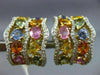 LARGE 10.39CT DIAMOND & MULTI GEM 14KT YELLOW GOLD MULTI SHAPE CLIP ON EARRINGS
