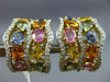 LARGE 10.39CT DIAMOND & MULTI GEM 14KT YELLOW GOLD MULTI SHAPE CLIP ON EARRINGS
