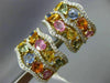 LARGE 10.39CT DIAMOND & MULTI GEM 14KT YELLOW GOLD MULTI SHAPE CLIP ON EARRINGS