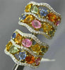 LARGE 10.39CT DIAMOND & MULTI GEM 14KT YELLOW GOLD MULTI SHAPE CLIP ON EARRINGS