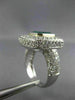 LARGE 6.50CT DIAMOND & COLOMBIAN EMERALD 18KT WHITE GOLD SQUARE ENGAGEMENT RING