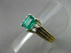 ANTIQUE 1.18CT AAA COLOMBIAN EMERALD & DIAMOND 14K W&Y GOLD ENGAGEMENT RING #128