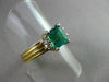 ANTIQUE 1.18CT AAA COLOMBIAN EMERALD & DIAMOND 14K W&Y GOLD ENGAGEMENT RING #128