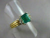 ANTIQUE 1.18CT AAA COLOMBIAN EMERALD & DIAMOND 14K W&Y GOLD ENGAGEMENT RING #128