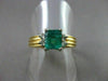 ANTIQUE 1.18CT AAA COLOMBIAN EMERALD & DIAMOND 14K W&Y GOLD ENGAGEMENT RING #128
