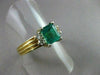 ANTIQUE 1.18CT AAA COLOMBIAN EMERALD & DIAMOND 14K W&Y GOLD ENGAGEMENT RING #128