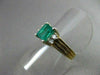 ANTIQUE 1.18CT AAA COLOMBIAN EMERALD & DIAMOND 14K W&Y GOLD ENGAGEMENT RING #128