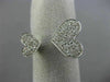 ESTATE WIDE .35CT DIAMOND 14KT WHITE GOLD 3D DOUBLE HEART MICRO PAVE LOVE RING