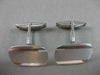 ANTIQUE LARGE 14K WHITE GOLD RECTANGLE ENGRAVABLE MONOGRAM CUFFLINKS 20MM #2091