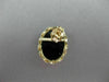 ANTIQUE LARGE 14KT YELLOW GOLD OVAL AAA ONYX FILIGREE EARRINGS BEAUTIFUL #22565
