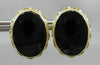 ANTIQUE LARGE 14KT YELLOW GOLD OVAL AAA ONYX FILIGREE EARRINGS BEAUTIFUL #22565