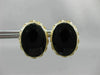 ANTIQUE LARGE 14KT YELLOW GOLD OVAL AAA ONYX FILIGREE EARRINGS BEAUTIFUL #22565