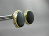 ANTIQUE LARGE 14KT YELLOW GOLD OVAL AAA ONYX FILIGREE EARRINGS BEAUTIFUL #22565