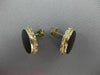 ANTIQUE LARGE 14KT YELLOW GOLD OVAL AAA ONYX FILIGREE EARRINGS BEAUTIFUL #22565