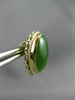 ANTIQUE LARGE & AAA JADE 14KT YELLOW GOLD 3D OVAL FILIGREE STUD EARRINGS #26105