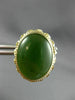 ANTIQUE LARGE & AAA JADE 14KT YELLOW GOLD 3D OVAL FILIGREE STUD EARRINGS #26105