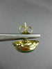 ANTIQUE LARGE & AAA JADE 14KT YELLOW GOLD 3D OVAL FILIGREE STUD EARRINGS #26105
