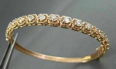 ANTIQUE WIDE 1.85CT DIAMOND 18KT ROSE GOLD CLASSIC FILIGREE BANGLE BRACELET F/G
