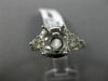 LARGE .70CT DIAMOND 14KT WHITE GOLD 3D HALO ROUND SEMI MOUNT ENGAGMENT RING