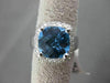 ESTATE WIDE 4.75CTW DIAMOND & AAA BLUE TOPAZ 14KT WHITE GOLD 3D SQUARE HALO RING