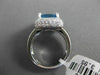 ESTATE WIDE 4.75CTW DIAMOND & AAA BLUE TOPAZ 14KT WHITE GOLD 3D SQUARE HALO RING
