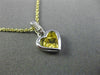 1.60CT DIAMOND & AAA YELLOW SAPPHIRE 14K WHITE GOLD INVISIBLE HEART LOVE PENDANT