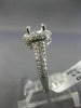 .70CT ROUND DIAMOND 14K WHITE GOLD DOUBLE HALO SEMI MOUNT ENGAGEMENT RING #2605