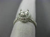 .70CT ROUND DIAMOND 14K WHITE GOLD DOUBLE HALO SEMI MOUNT ENGAGEMENT RING #2605
