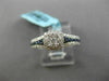 LARGE .53CT DIAMOND & SAPPHIRE 14KT WHITE GOLD 3D SQUARE CLUSTER FRIENDSHIP RING