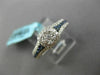 LARGE .53CT DIAMOND & SAPPHIRE 14KT WHITE GOLD 3D SQUARE CLUSTER FRIENDSHIP RING