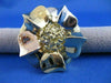 ANTIQUE 14 KT YELLOW GOLD PIN / BROOCH. DEPICTS FAN LIKE FLOWER BUNCH / SHEAVES