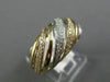 EFFY .50CT DIAMOND 14K WHITE & YELLOW & ROSE GOLD MULTI ROW WAVE DOME SHAPE RING