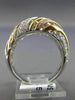 EFFY .50CT DIAMOND 14K WHITE & YELLOW & ROSE GOLD MULTI ROW WAVE DOME SHAPE RING