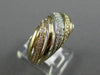 EFFY .50CT DIAMOND 14K WHITE & YELLOW & ROSE GOLD MULTI ROW WAVE DOME SHAPE RING