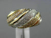 EFFY .50CT DIAMOND 14K WHITE & YELLOW & ROSE GOLD MULTI ROW WAVE DOME SHAPE RING
